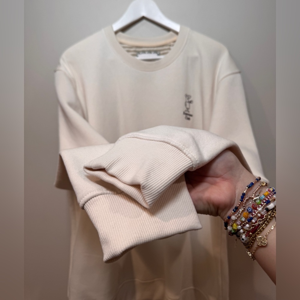 DF Espresso Club Crewneck Sweatshirt XL Cream Minimalist Graphic Coffee - Picture 3 of 4